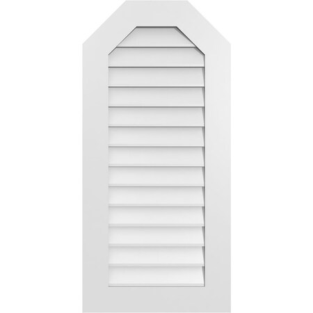 Ekena Millwork Octagonal Top Surface Mount PVC Gable Vent w/ 3-1/2"W x 1"P Standard Frame, 20"W x 42"H GVPOT20X4201SN